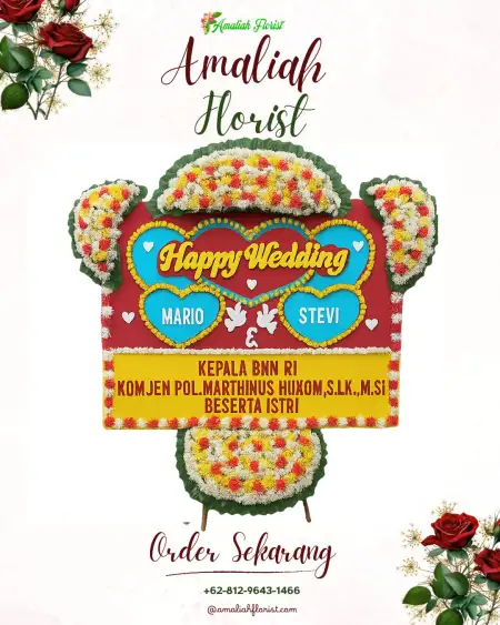 Papan Bunga Pernikahan Sumberlesung